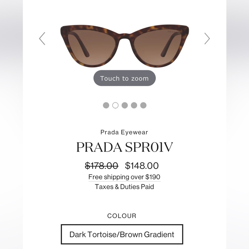 PRADA Cat Eye Sunglasses SPR01V